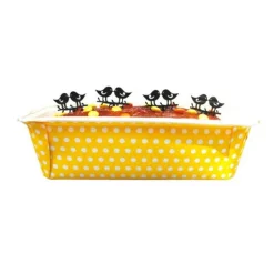 Moule A Cake Jetable Jaune A Pois (X4)