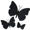 Papillons Noirs Aimantes Assortis Patisdecor (X3)