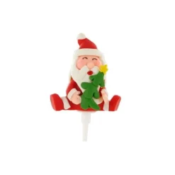 Pere Noël Et Sapin Sur Pique