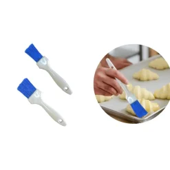 Pinceau Plat Bleu Fleure Manche Plastique