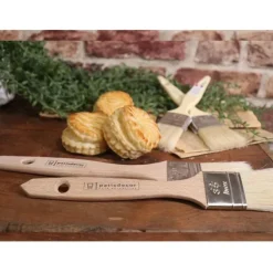 Pinceau Plat Soie Manche Bois