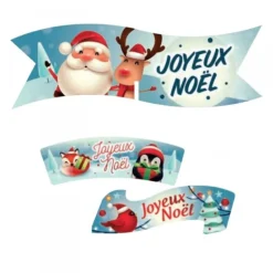 Plaquette Azyme Joyeuses Noël (X 24) - 3 Modeles