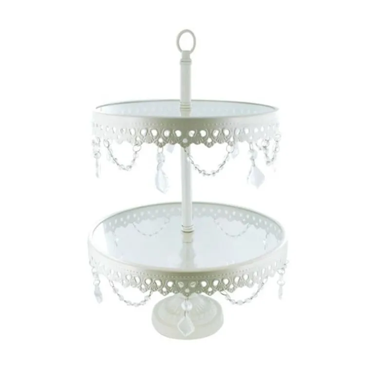 Presentoir 2 Etages Verre Broderie Diamants