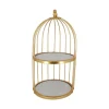Presentoir Cage A Oiseaux Dore 2 Etages Patisdecor 20 Cm