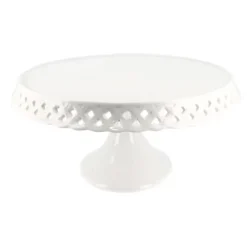 Presentoir Gateau En Ceramique Dentelle Fantaisie 25 Cm