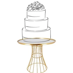 Presentoir Gâteaux Miroir Dore Patisdecor 25 Cm