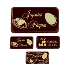 Rectangles Assortis Chocolat Noir Joyeuses Pâques (X 64)