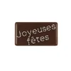 Rectangles Chocolat Noir Boule De Neige Joyeuses Fêtes (X64)