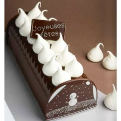 Rectangles Chocolat Noir Boule De Neige Joyeuses Fêtes (X64)