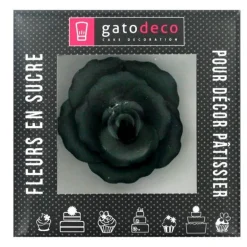Rose Noire En Pastillage 9 Cm Patisdecor