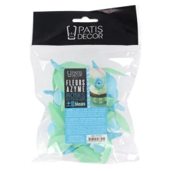 Roses Bleues Avec Feuilles Patisdecor X10