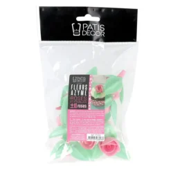 Roses Roses Avec Feuilles Patisdecor X10