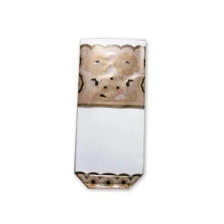 Sac Polypropylene Fond Carton Fleur Or Et Noir (X100)