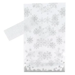 Sachets Bonbons Cristal Argent + Liens 14 X 23 Cm (X10)