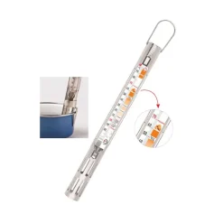 Thermomètre Confiseur Gaine Inox +80 +200C Avec Zones Couleurs